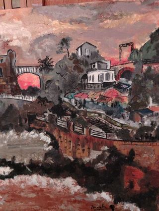 Dipinto Olio su Tela Paesaggio Marino