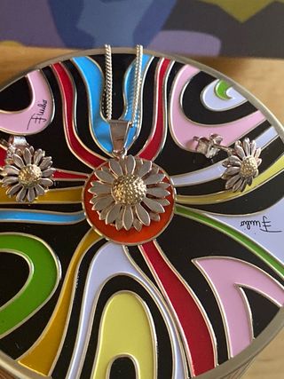 Conjunto Collar y Pendientes Plata 925 margaritas