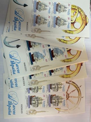 22 hojitas de bloque de 4 barcos de España 1996