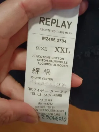 Sudadera Replay Negra Talla XXL