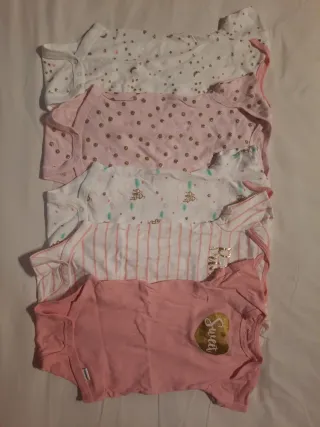 Lote 5 bodys bebé niña