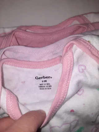 Lote 5 bodys bebé niña