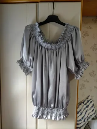 Camisa  elegante plata mujer