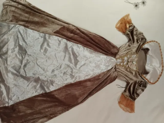 Disfraz Princesa Marrón y Blanco. Talla S de niña.