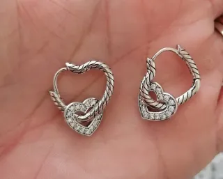 Orecchini Cuore Argento S925 Zirconi