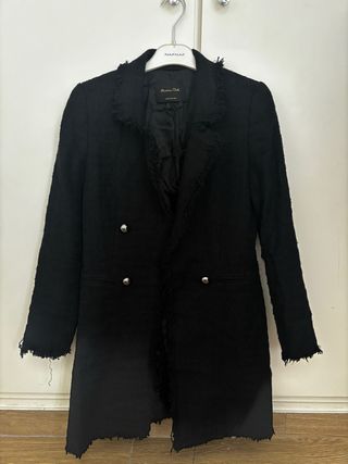 Blazer negra flecos Massimo Dutti