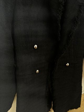 Blazer negra flecos Massimo Dutti