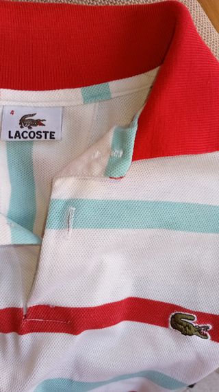Polo Lacoste Rayas. Easy Blue, Cortefiel. Slim Fit