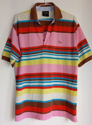 Polo Lacoste Rayas. Easy Blue, Cortefiel. Slim Fit