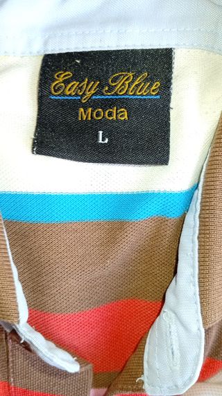 Polo Lacoste Rayas. Easy Blue, Cortefiel. Slim Fit