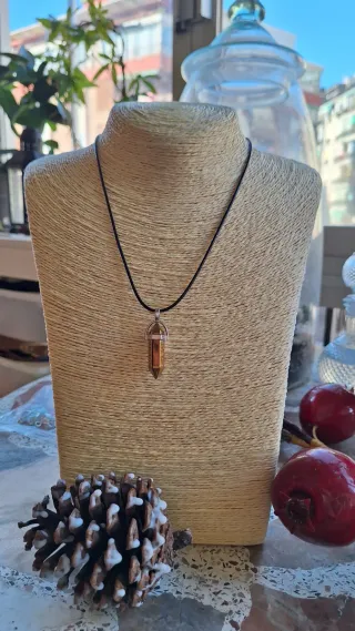 Colgante Cuarzo Aura Dorado