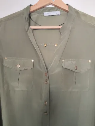 Camisa fluida verde caqui T. S