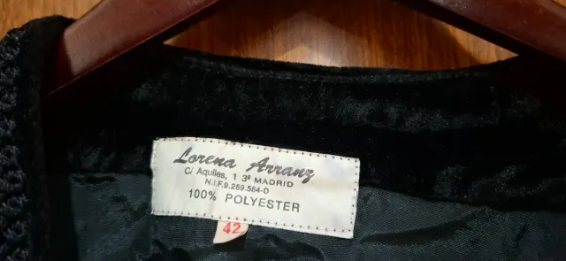 Vestido largo terciopelo negro con bolero