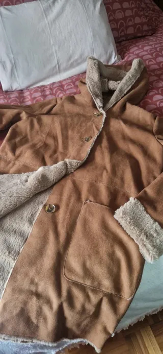 Abrigo ante marron claro con forro de pelo comodo