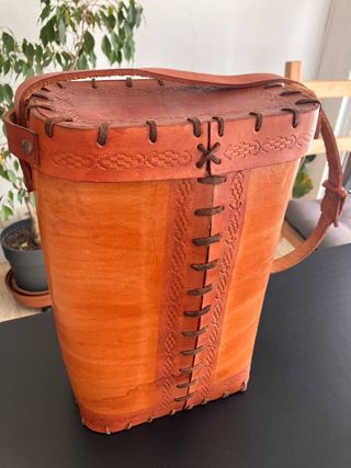 Bolso Porta Mate Cuero Artesanal