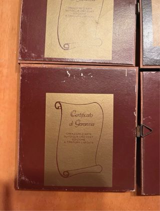 Set 4 Quadretti Foglia d'Oro