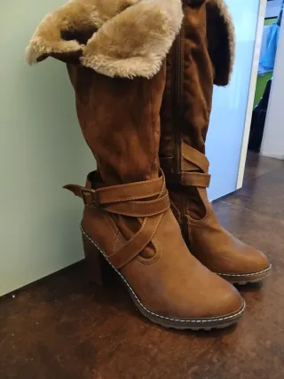 Botas camel con pelo talla 38