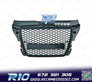 PARRILLA AUDI A3 8P 8PA 08-12 LOOK RS3 NEGRO