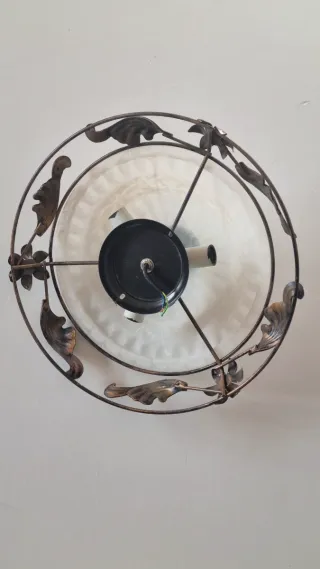 Lampada soffitto vintage metallo e vetro