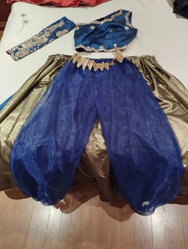 Traje comparsa/boato azul y dorado.Hecho a medida.