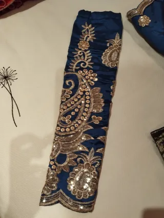 Traje comparsa/boato azul y dorado.Hecho a medida.