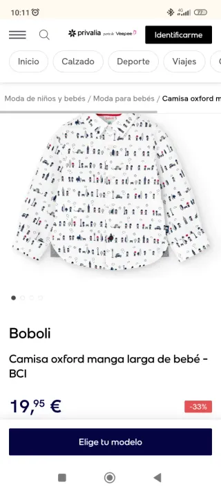 Camisa niño estampado Londres talla 2 bobilo