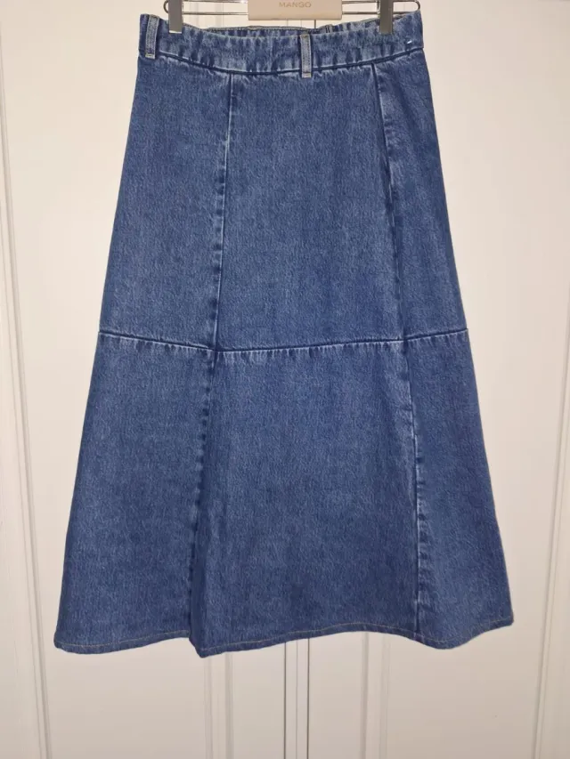 Falda midi vaquera Mango azul