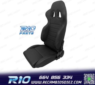 ASIENTO BAQUET UNIVERSAL LOOK SPARCO CUERO NEGRO