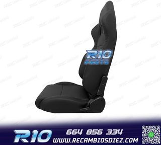 ASIENTO BAQUET UNIVERSAL LOOK SPARCO CUERO NEGRO