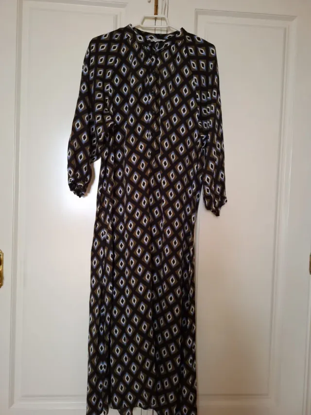 Vestido midi estampado rombos