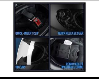 Casco de moto negro integral