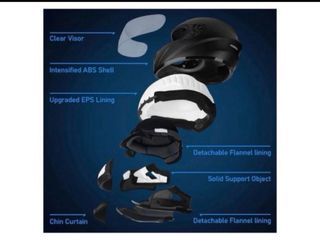 Casco de moto negro integral