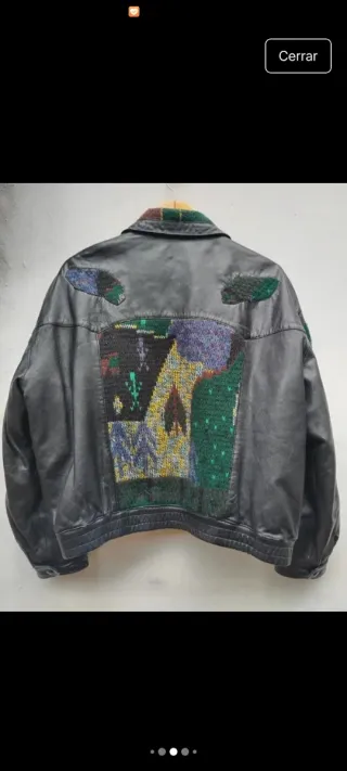 Chaqueta Cuero Vintage Mahasy Étnica Bohemia