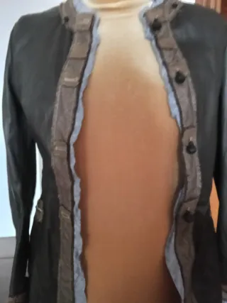 Giacca pelle e lino