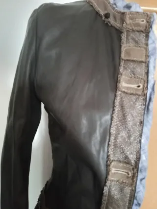 Giacca pelle e lino