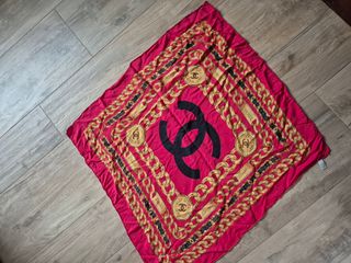 Foulard Chanel Seta Rosa e Oro