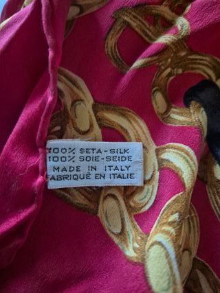 Foulard Chanel Seta Rosa e Oro