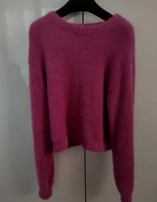 Maglione Mango fucsia oversize