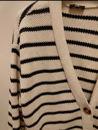 Cardigan C&A oversize righe bianche e blu