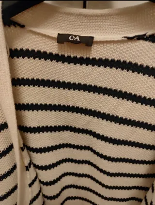 Cardigan C&A oversize righe bianche e blu