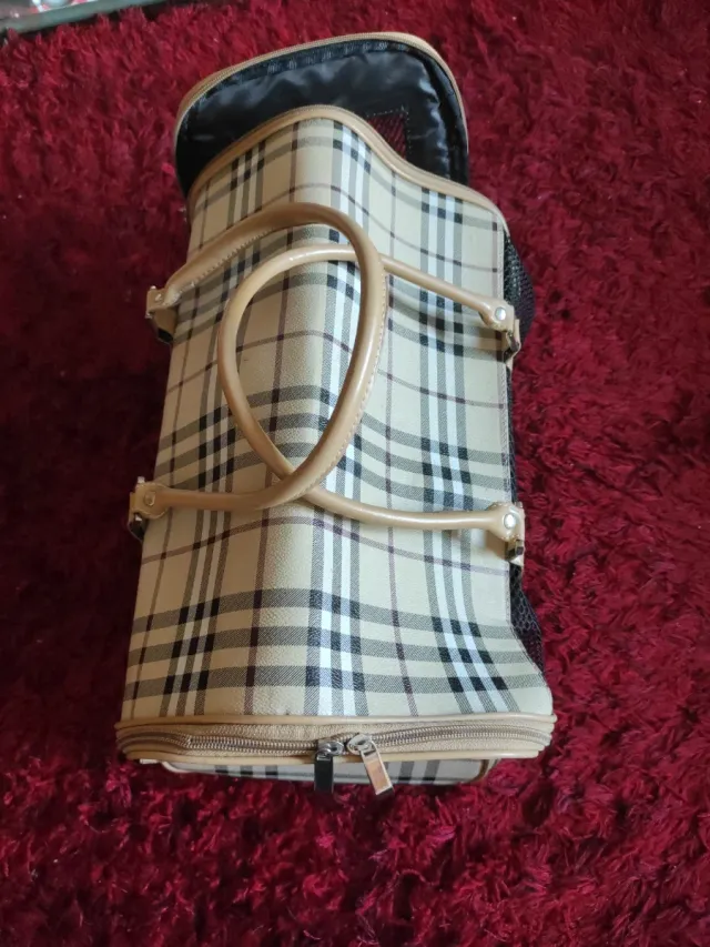 Transportín perro-gato beige y marrón