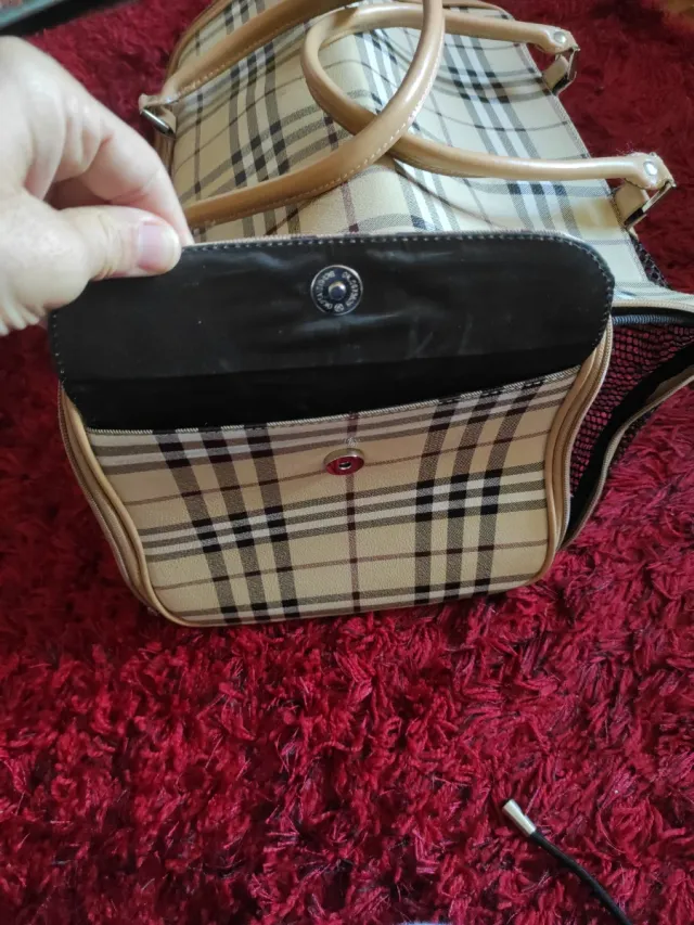 Transportín perro-gato beige y marrón