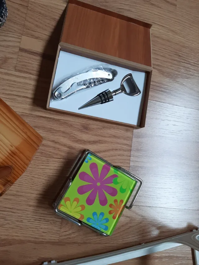 Lote porta servilletas, posavasos, abrebotellas