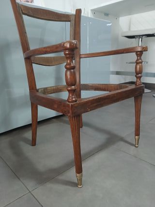 Antica Poltrona Sedia Legno Epoca Vintage