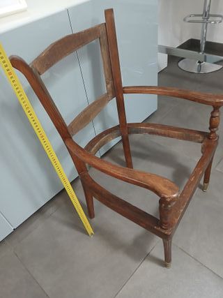 Antica Poltrona Sedia Legno Epoca Vintage