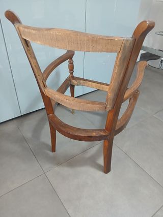 Antica Poltrona Sedia Legno Epoca Vintage