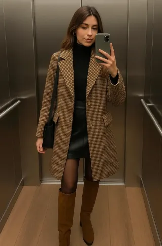 Stivali alti Zara camoscio marrone