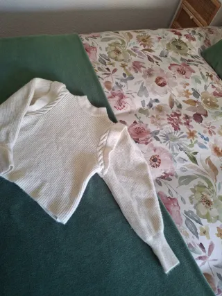 Jersey blanco trenzado talla única