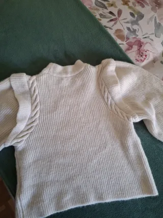 Jersey blanco trenzado talla única