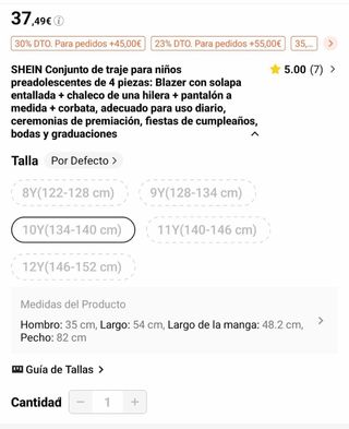 Conjunto traje niño 4 piezas azul